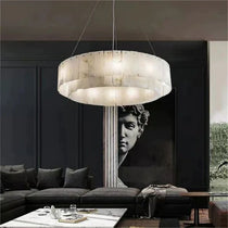 Alabaster Modern Round Chandelier 22" 30" 32" 36" 39" 47" 53"D