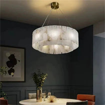 Alabaster Modern Round Chandelier 22" 30" 32" 36" 39" 47" 53"D