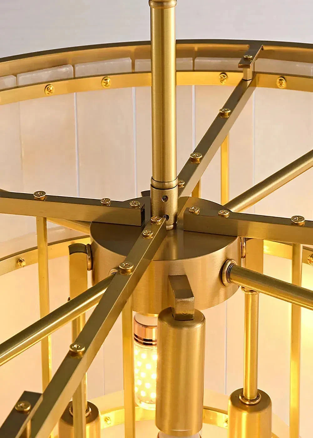 Modern Alabaster Tiered Chandelier