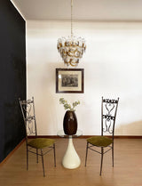 Mazzega Murano Transparent Amber Glasses Chandelier