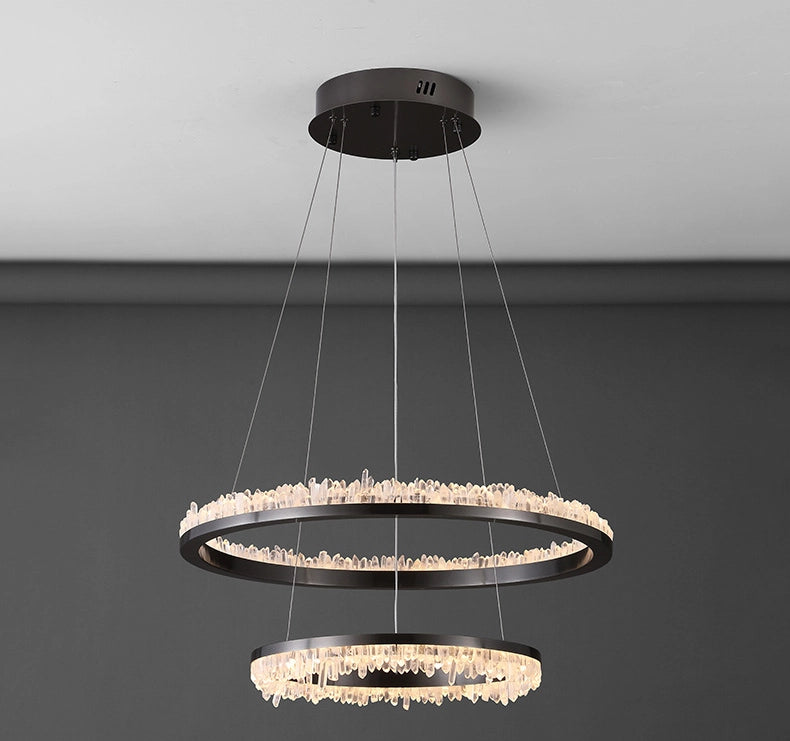 Cervine Quartz Stone Minimalistic Crystal Quartz Chandelier