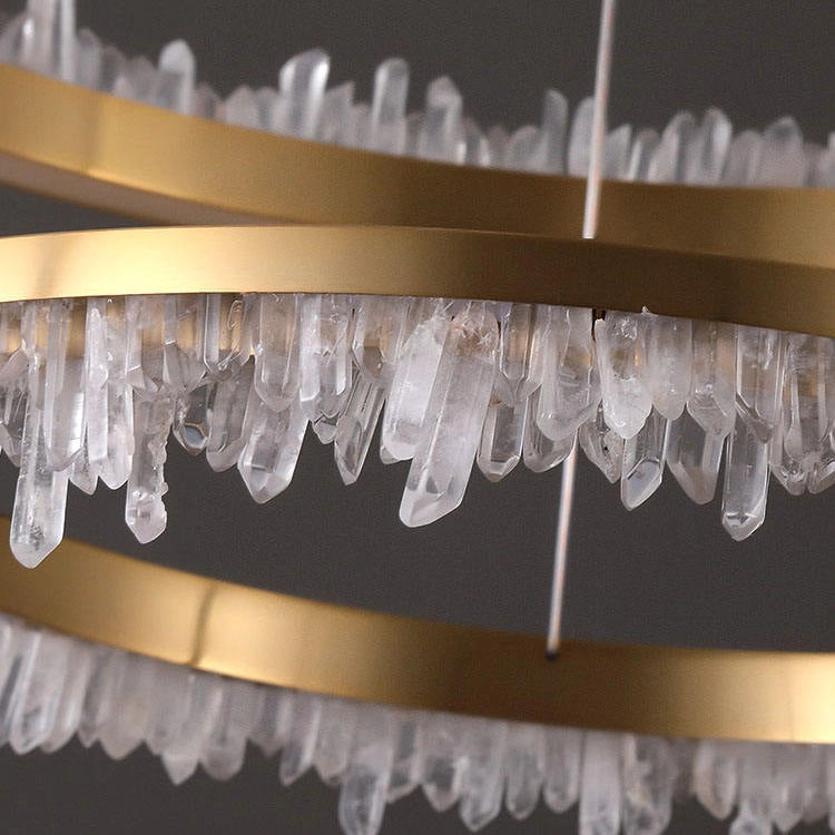 Cervine Quartz Stone Minimalistic Crystal Quartz Chandelier