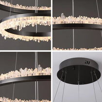 Cervine Quartz Stone Minimalistic Crystal Quartz Chandelier