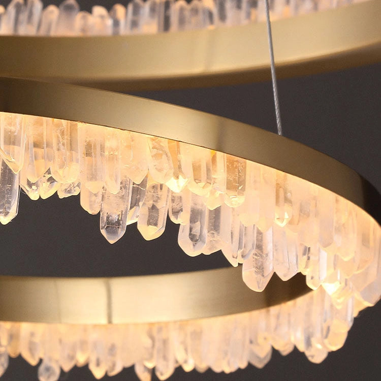 Cervine Quartz Stone Minimalistic Crystal Quartz Chandelier