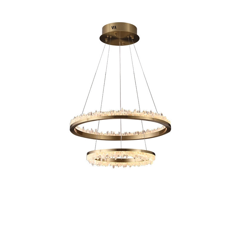 Cervine Quartz Stone Minimalistic Crystal Quartz Chandelier