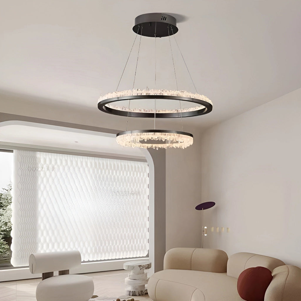 Cervine Quartz Stone Minimalistic Crystal Quartz Chandelier
