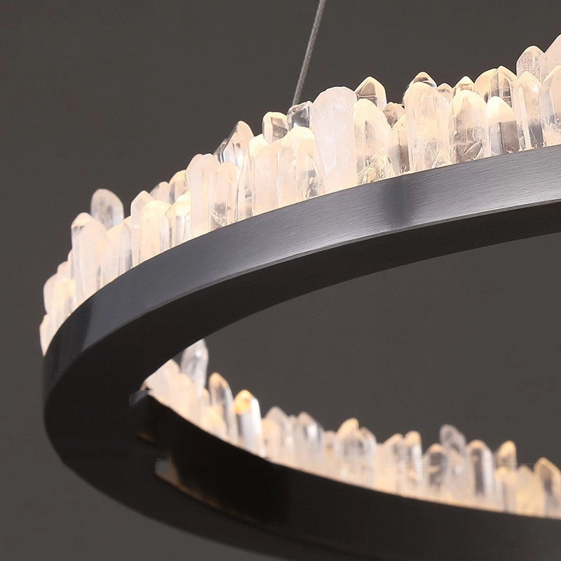 Cervine Quartz Stone Minimalistic Crystal Quartz Chandelier