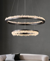 Cervine Quartz Stone Minimalistic Crystal Quartz Chandelier