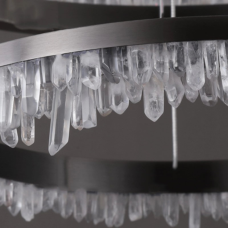 Cervine Quartz Stone Minimalistic Crystal Quartz Chandelier