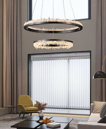 Cervine Quartz Stone Minimalistic Crystal Quartz Chandelier