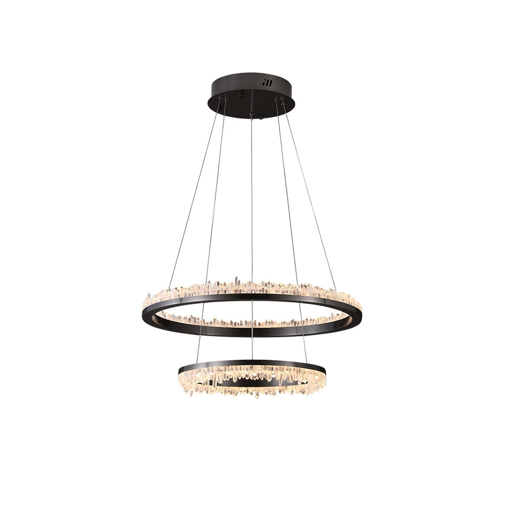 Cervine Quartz Stone Minimalistic Crystal Quartz Chandelier
