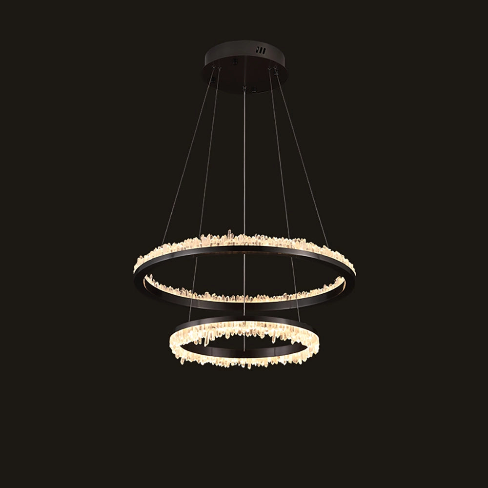 Cervine Quartz Stone Minimalistic Crystal Quartz Chandelier