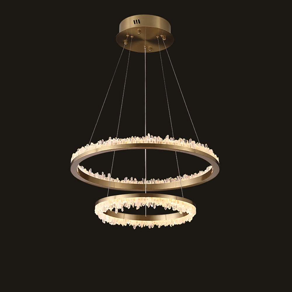Cervine Quartz Stone Minimalistic Crystal Quartz Chandelier