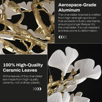 Modern Ceramic Ginkgo Leaf Branches Chandelier