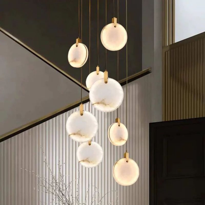 Alabaster Long Staircase Chandelier 5 styles Secondary image