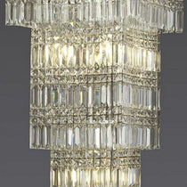 Extra Large Foyer Vertical Layers K9 Crystal Chandelier Chrome Ceiling Lighting Fixture For Staircase Entryway Decor