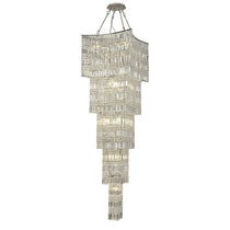 Extra Large Foyer Vertical Layers K9 Crystal Chandelier Chrome Ceiling Lighting Fixture For Staircase Entryway Decor