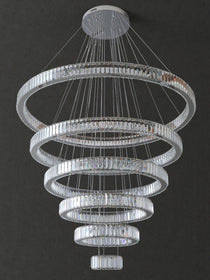 Modern Front Entryway Chandelier 3/4/5/6/7 Rings Crystal Gold/ Chrome Finish Ceiling Lamp