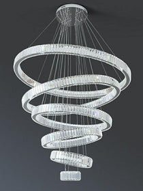 Modern Front Entryway Chandelier 3/4/5/6/7 Rings Crystal Gold/ Chrome Finish Ceiling Lamp