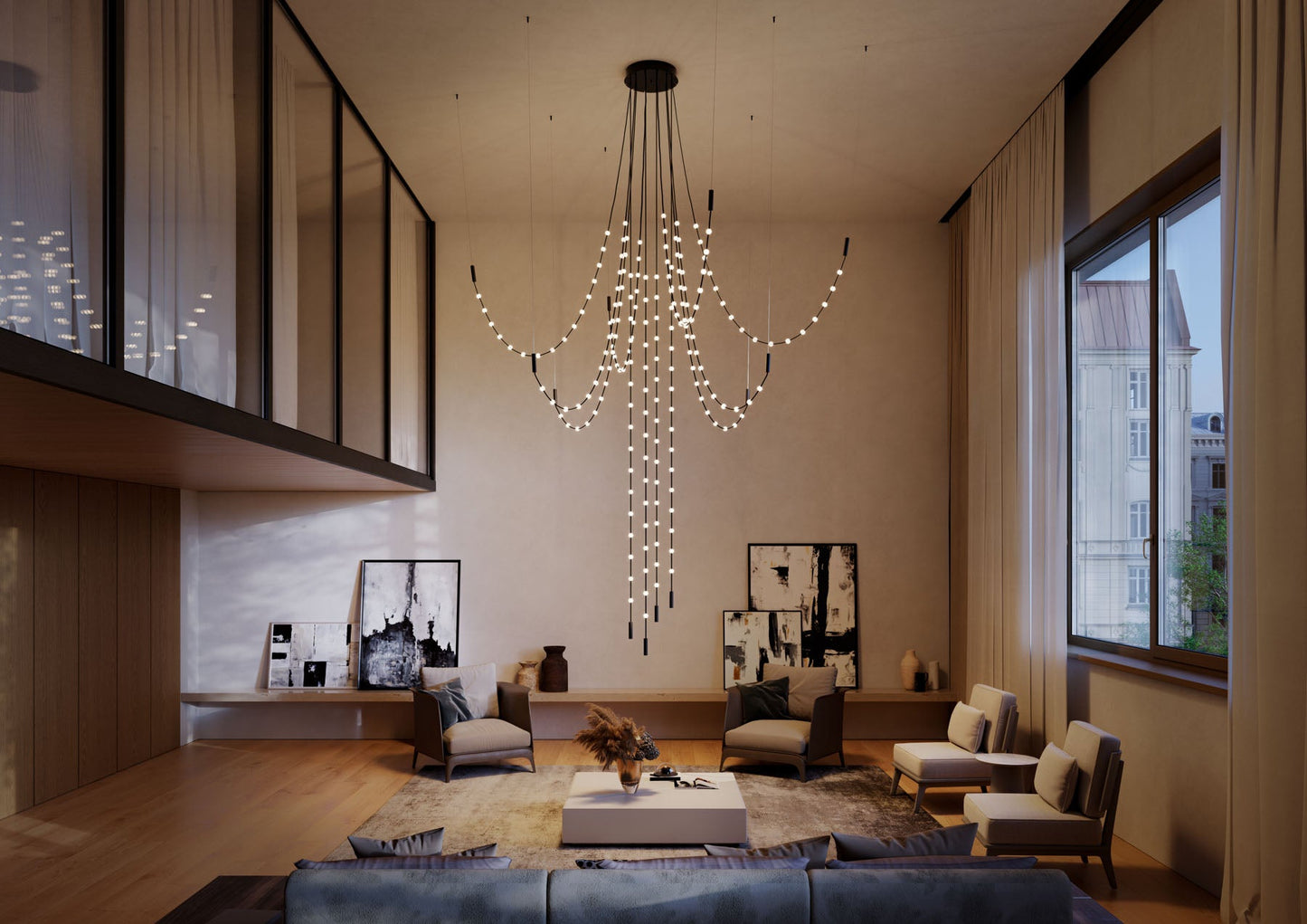 Minimalist Multiple Light Point Chandelier - CasaraHouse