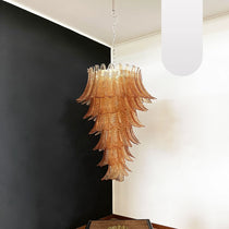 Murano Amber Felch Spiral Chandelier