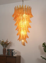 Murano Amber Felch Spiral Chandelier