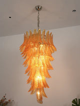 Murano Amber Felch Spiral Chandelier