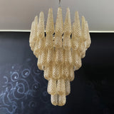 Vintage Amber Murano Glass Petals Drop Chandelier