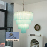 Murano Blue Glass Tubes Chandelier