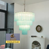 Murano Blue Glass Tubes Chandelier
