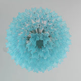 Murano Blue Glass Tubes Chandelier