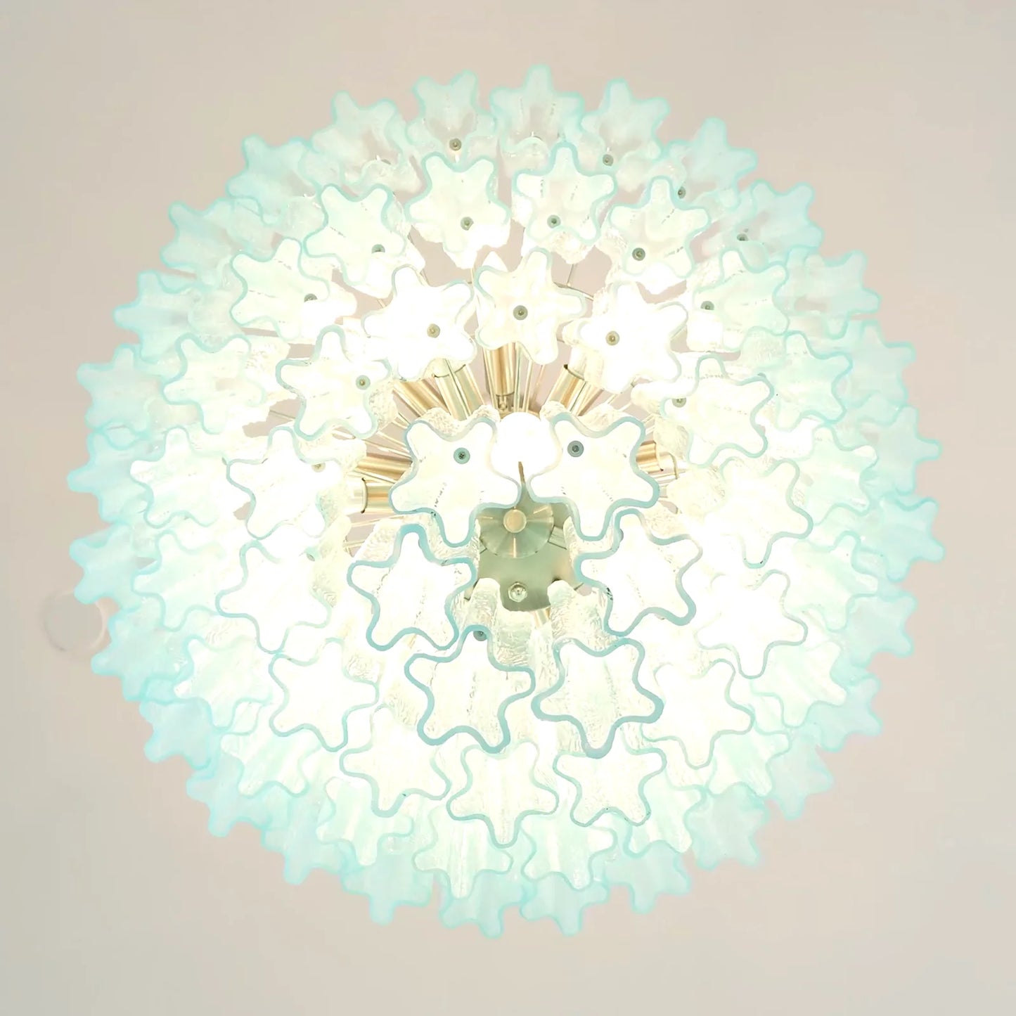 Murano Blue Glass Tubes Chandelier