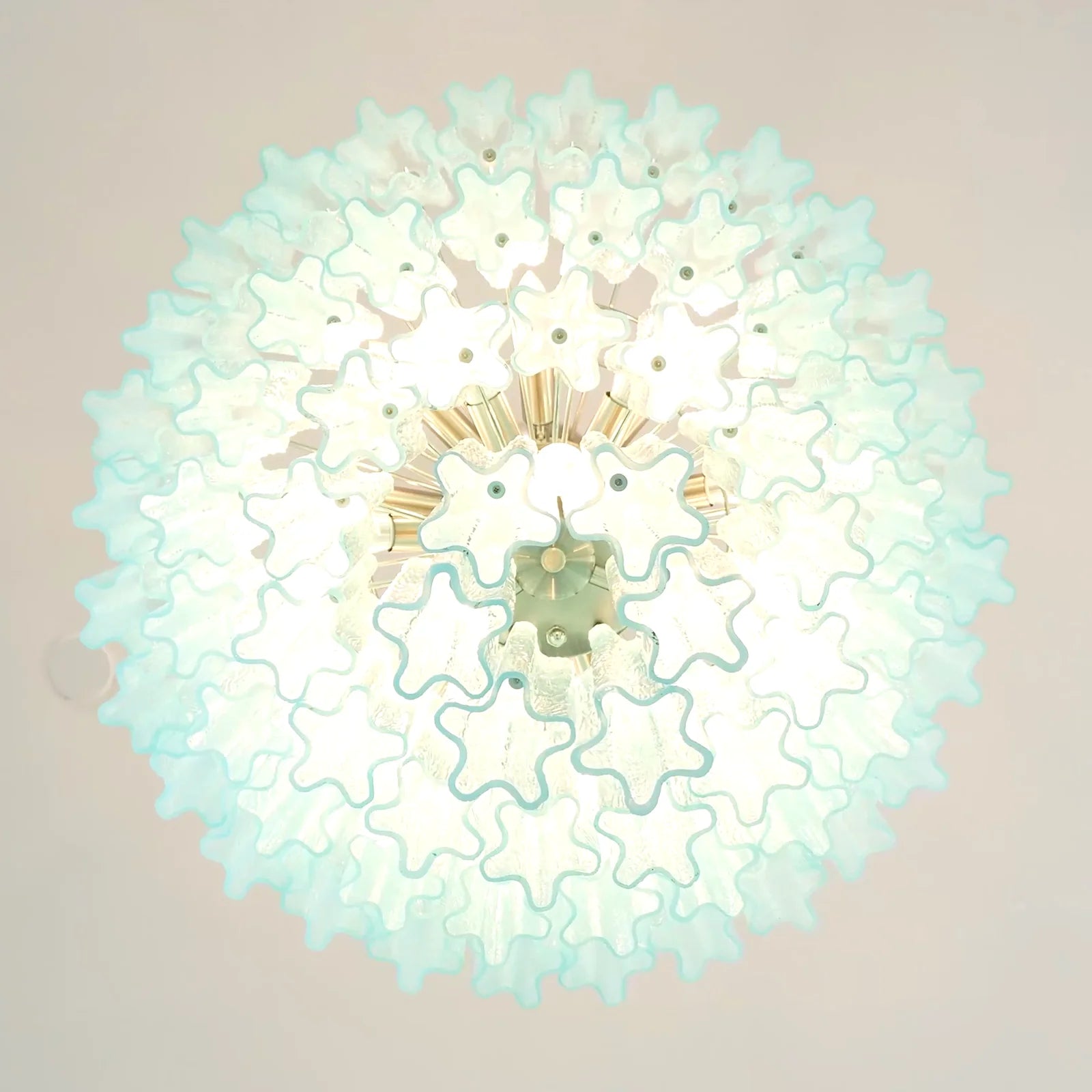 Murano Blue Glass Tubes Chandelier
