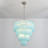 Murano Blue Glass Tubes Chandelier