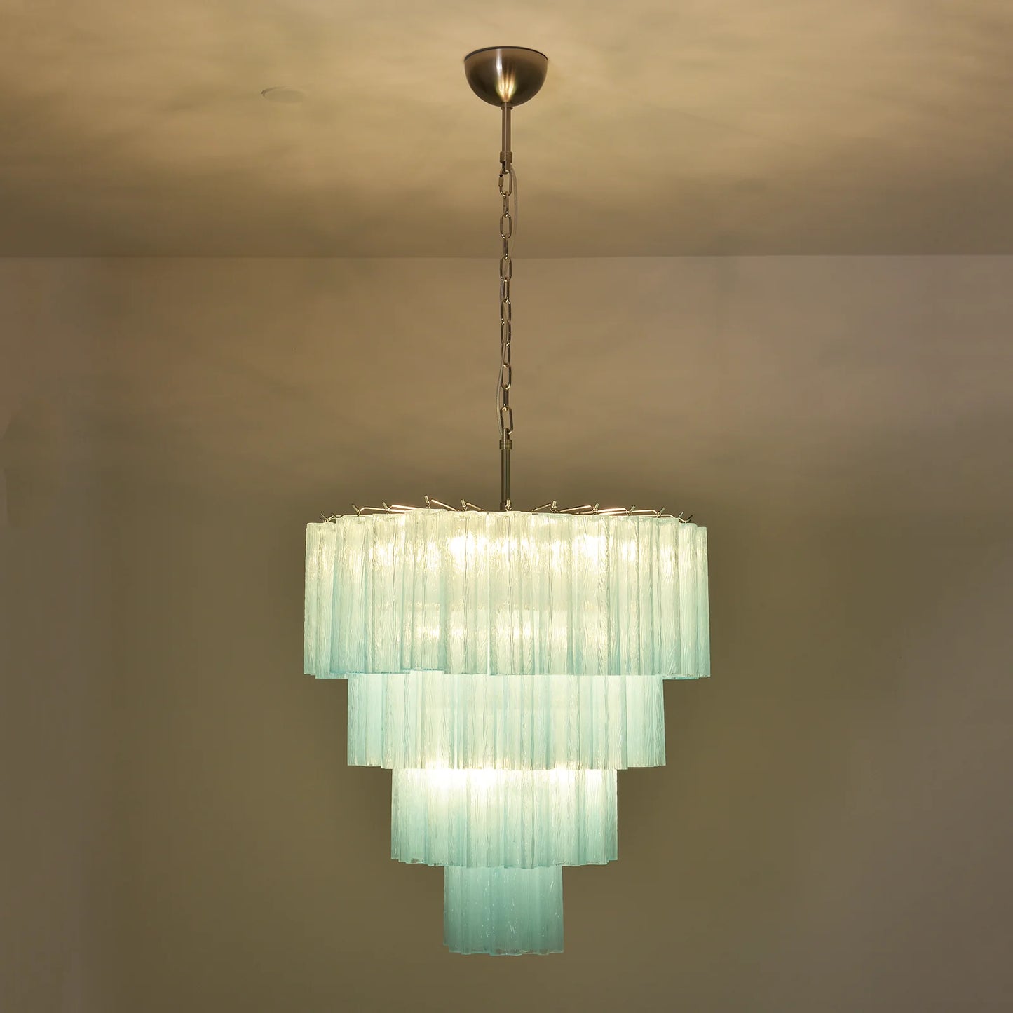 Murano Blue Glass Tubes Chandelier