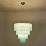 Murano Blue Glass Tubes Chandelier