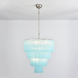 Murano Blue Glass Tubes Chandelier