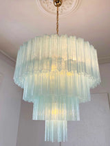 Murano Blue Glass Tubes Chandelier