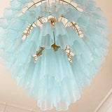 Murano Blue Glass Tubes Chandelier