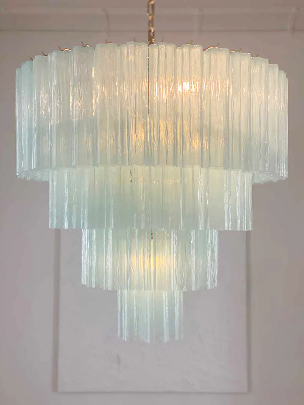 Murano Blue Glass Tubes Chandelier