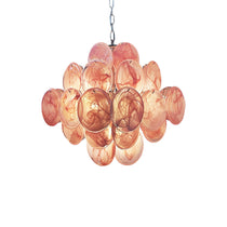 Murano Glass Pink Disks Chandelier 36