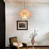 Murano Glass Pink Disks Chandelier 36