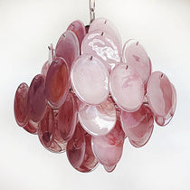 Murano Glass Pink Disks Chandelier 36