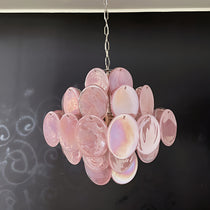 Murano Glass Pink Disks Chandelier 36