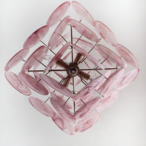 Murano Glass Pink Disks Chandelier 36