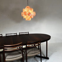 Murano Glass Pink Disks Chandelier 36