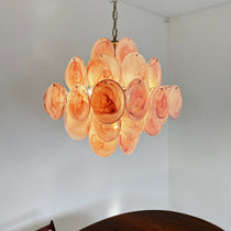 Murano Glass Pink Disks Chandelier 36