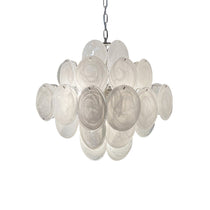 Murano Glass White Disks Chandelier 36