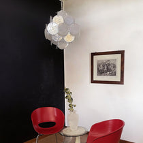 Murano Glass White Disks Chandelier 36