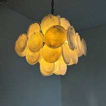 Murano Glass White Disks Chandelier 36